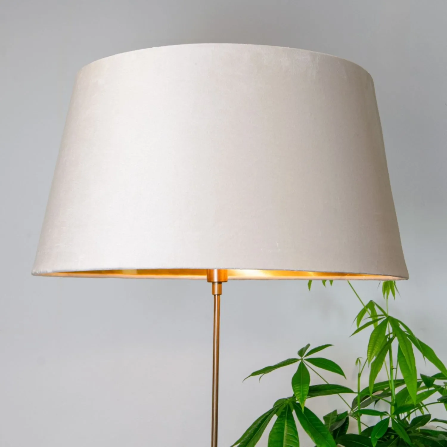 Ivory Velvet Shade With Gold Lining 56cm Ivory Velvet Shade With Gold Lining 56cm