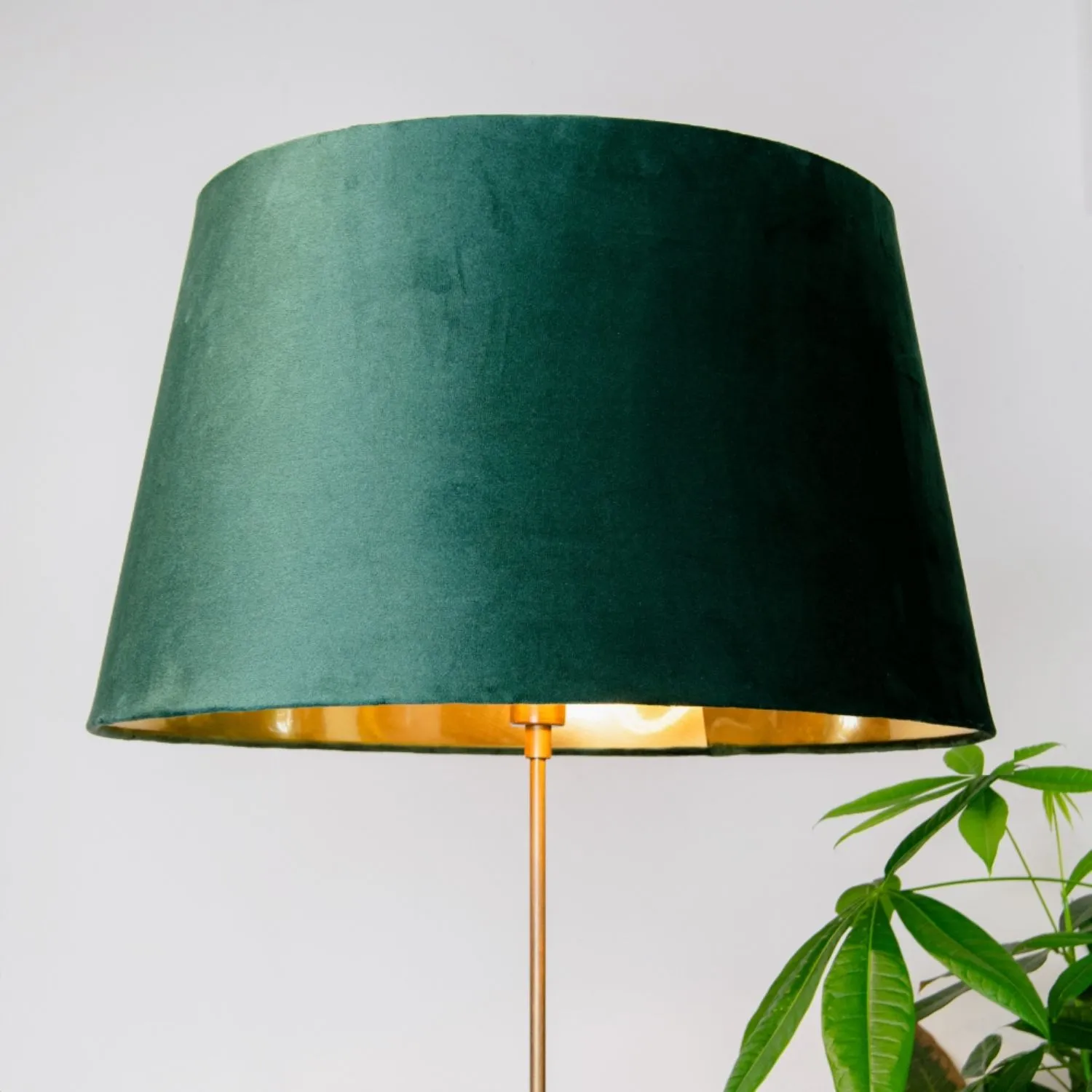 Green Velvet Shade With Gold Lining 50cm Green Velvet Shade With Gold Lining 50cm