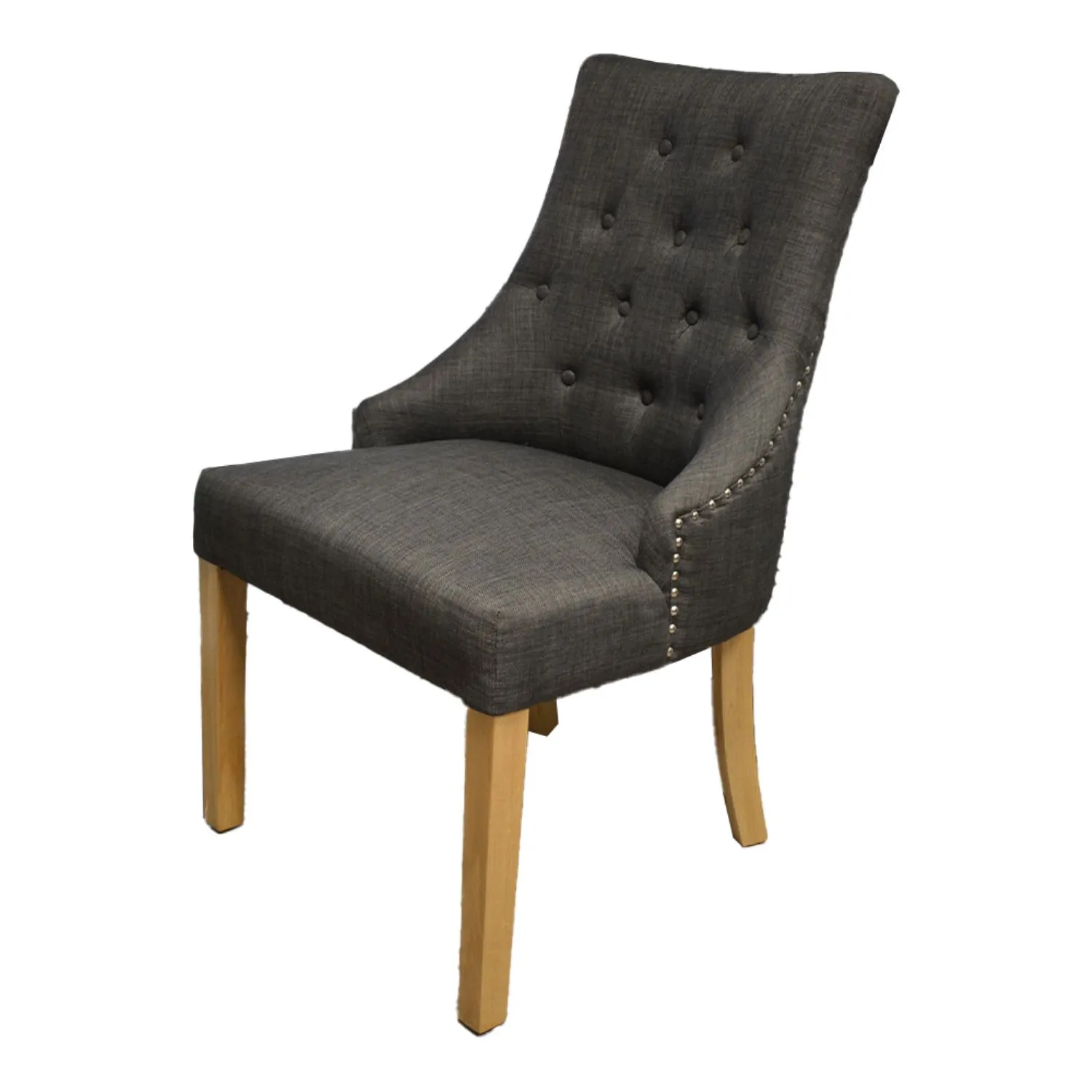 Windsor chair in charcoal fabric Windsor chair in charcoal fabric