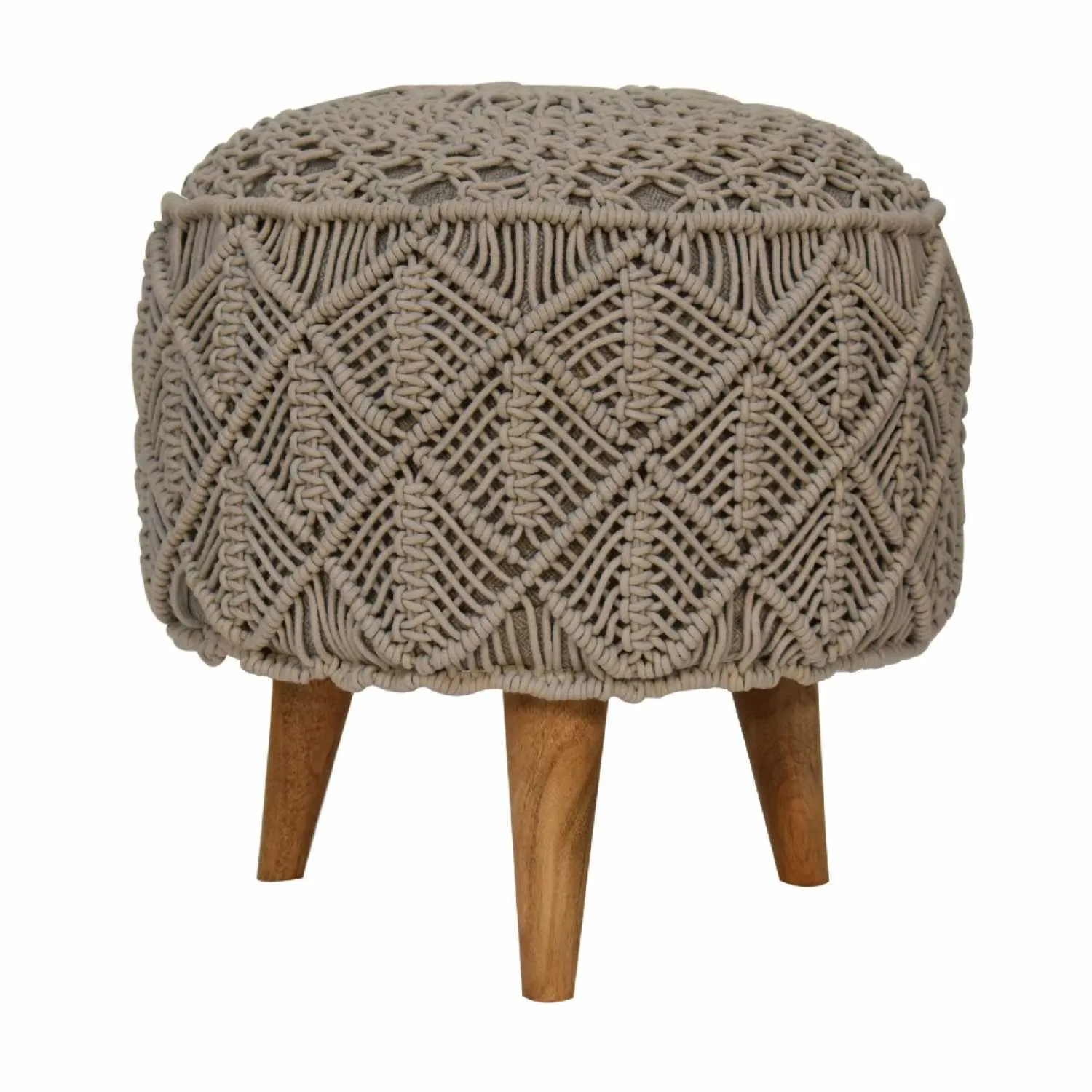 Crotchet Grey Footstool Crotchet Grey Footstool