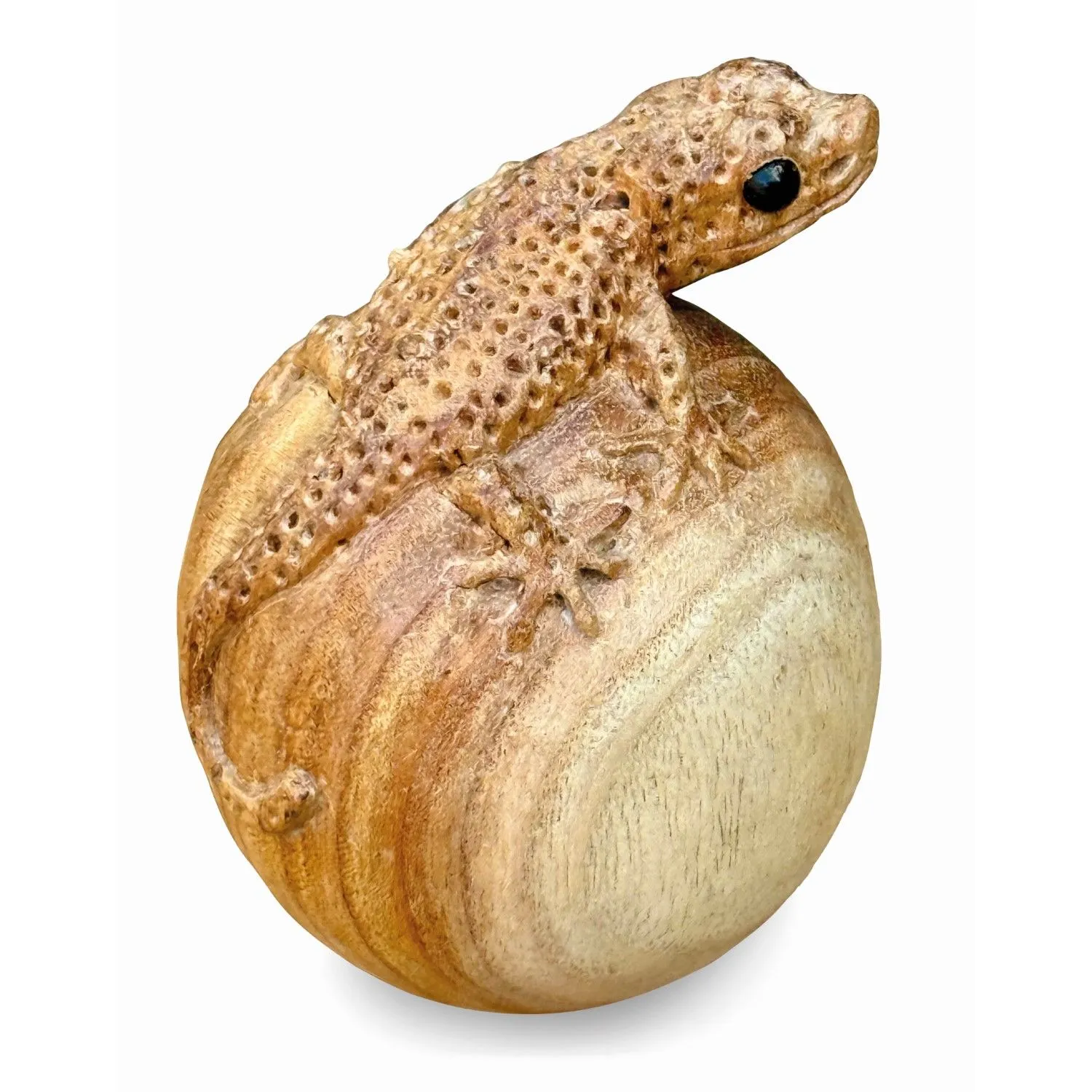 Hand carved Gecko On Egg Large 13cm Hand carved Gecko On Egg Large 13cm