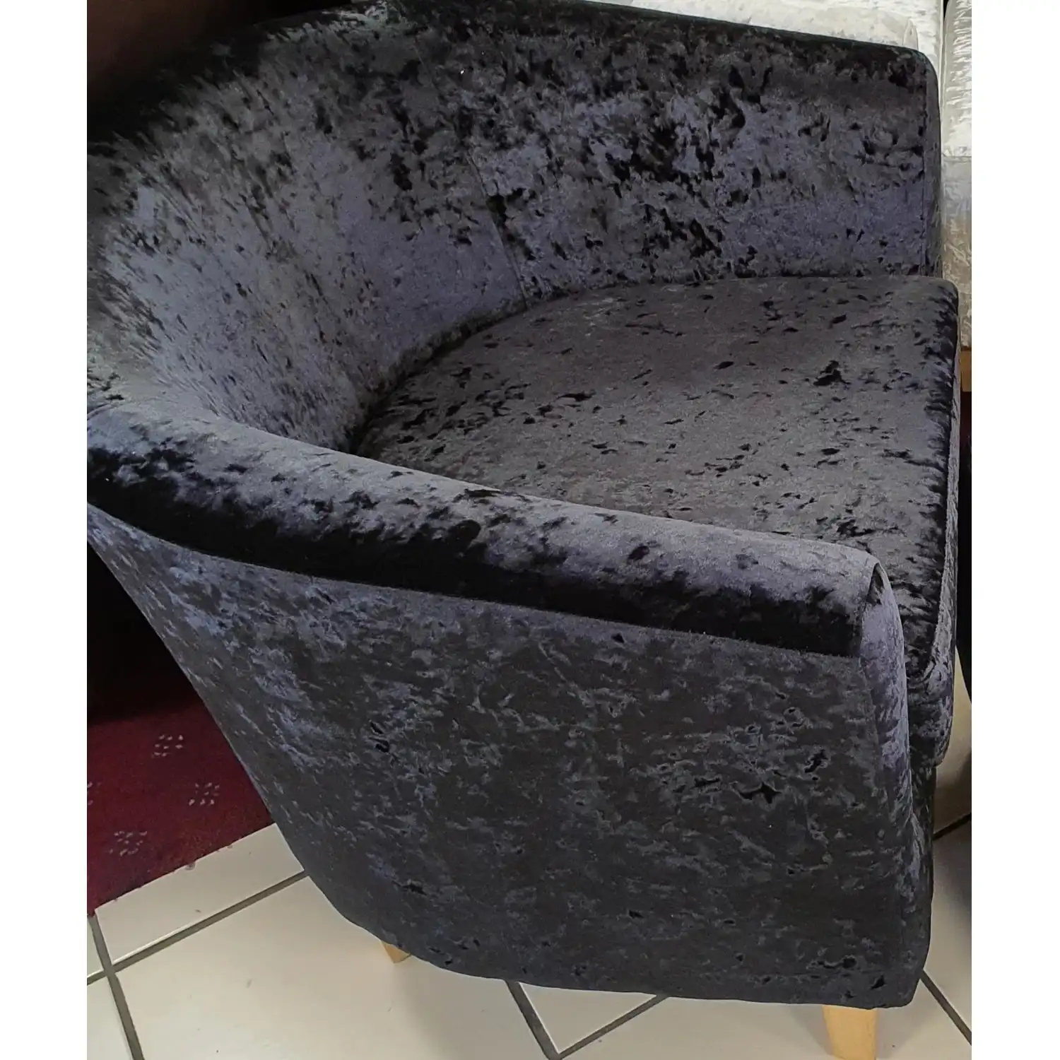 Opulence Black Brushed Velvet Tub Chair Opulence Black Brushed Velvet Tub Chair