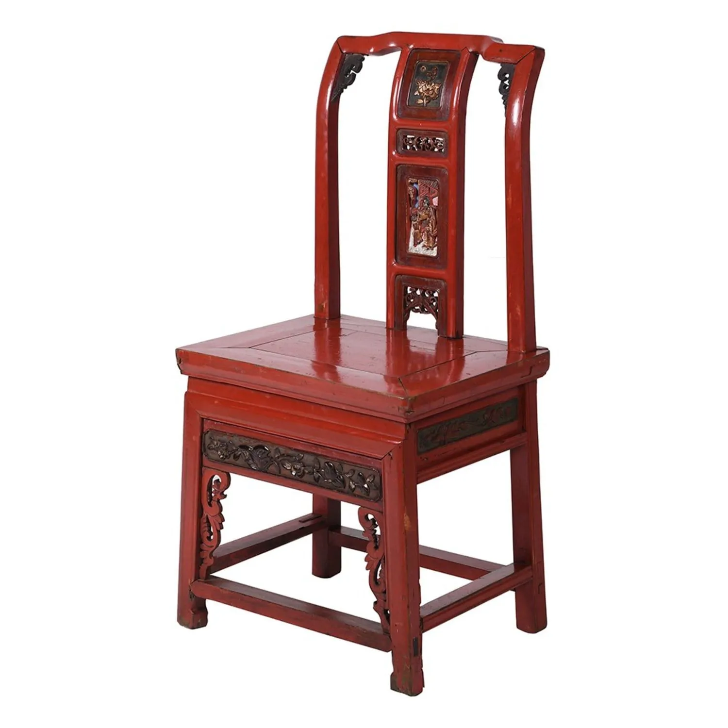 Red Chinese Lacqured Chair Red Chinese Lacqured Chair